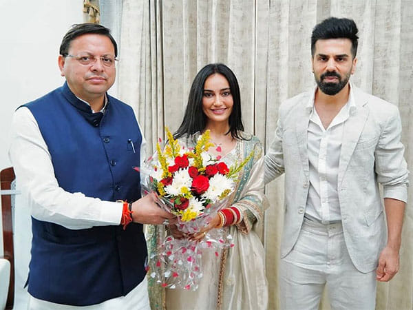 Newlyweds Surbhi Jyoti-Sumit Suri  meet Uttarakhand CM Pushkar Singh Dhami