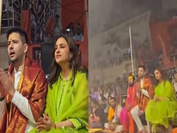 Parineeti Chopra, Raghav Chaddha attend famous Maa Ganga Aarti in Varanasi