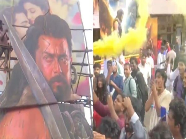 Suriya's 'Kanguva' release sparks frenzied celebrations among fans in Chennai 