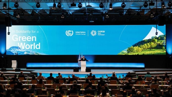 President of Azerbaijan Ilham Aliyev speaks at the Opening Ceremony of the United Nations climate change conference COP29 in Baku, Azerbaijan, 12 November. | Reuters