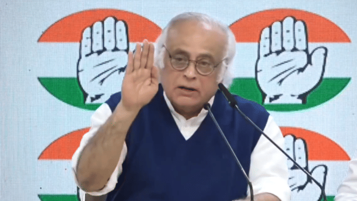 Congress leader Jairam Ramesh at the press conference following the declaration of results of Assembly elections Saturday | X/@INCIndia