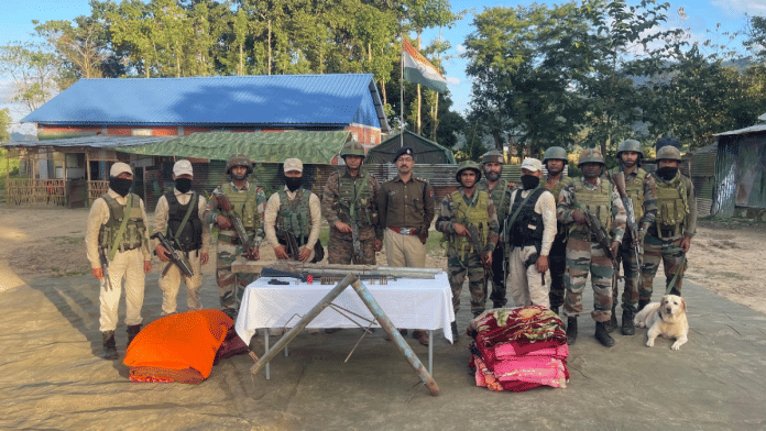 Representational image. | File photo of Manipur police & security forces with arms & ammunition recovered from Jiribam & Churachandpur | X/@manipurpolice