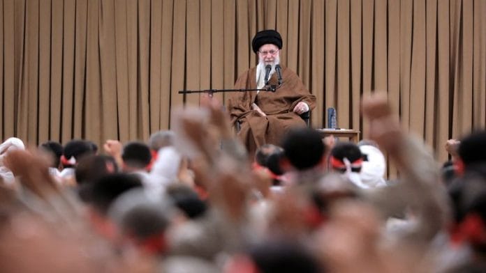 Iran's Supreme Leader Ayatollah Ali Khamenei speaks during a meeting with members of Iran's Basij militia in Tehran, Iran, November 25, 2024. Office of the Iranian Supreme Leader/WANA (West Asia News Agency)/Handout via REUTERS
