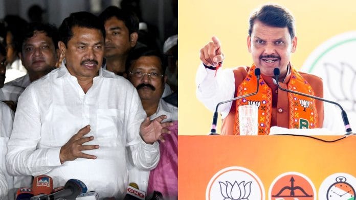 Maharashtra Congress chief Nana Patole (L) & Deputy Chief Minister and BJP leader Devendra Fadnavis (R) | File photos | ANI