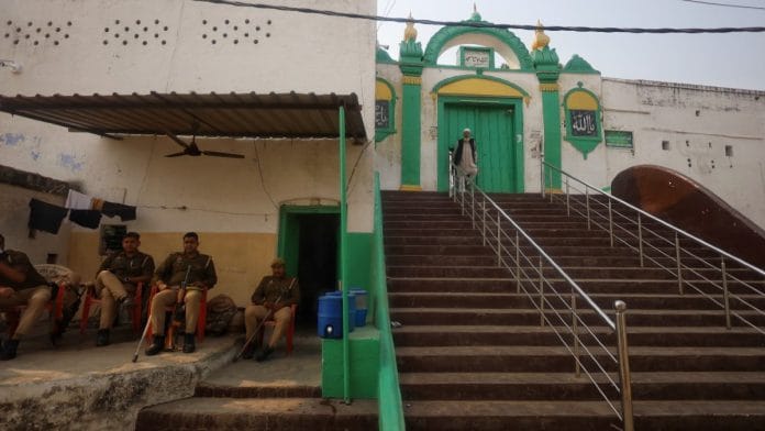 File photo of policemen outside Shahi Jama Masjid in Sambhal | Manisha Mondal | ThePrint