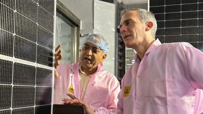 Eric Garcetti during his visit to the Khavda renewable energy facility in Gujarat in July | X/USAmbIndia