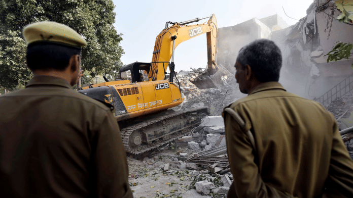 File photo of a demolition being carried out at Prayagraj, Uttar Pradesh | ANI