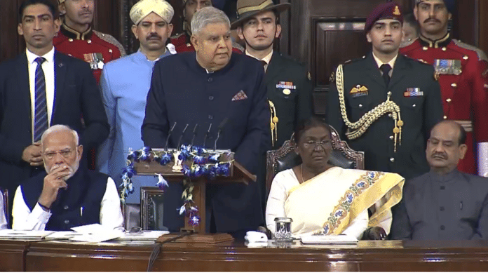 Screengrab from Vice President Jagdeep Dhankar's speech during Constitution Day celebrations at Samvidhan Sadan | X: @VPIndia