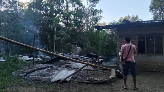 A torched house in Manipur's Jiribam | Photo: By special arrangement