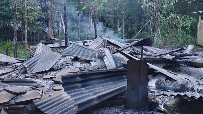 A burnt house in Zairawn village, Jiribam | Photo: By special arrangement