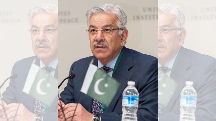 File photo of Pakistan defence Minister Khawaja Asif | Commons