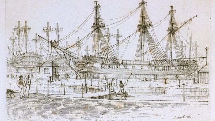 A view of the port of Surat from 1824| Commons