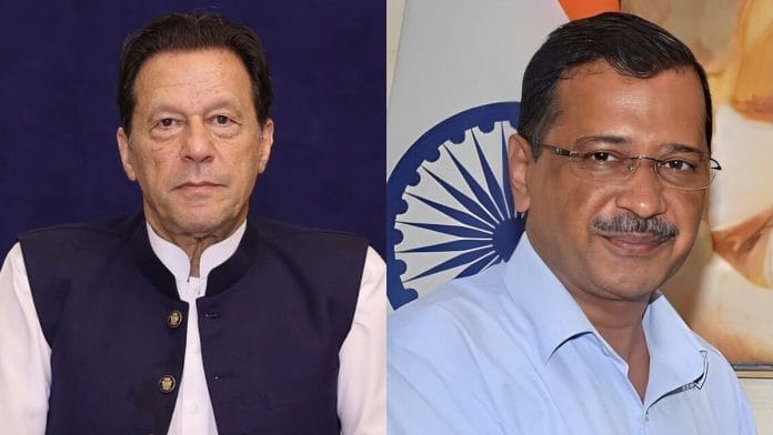 File photos of Imran Khan and Arvind Kejriwal | Commons