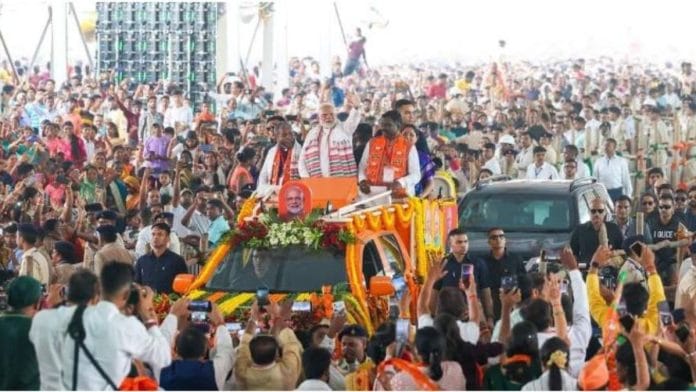 PM Modi during the Parivartan Yatra in Hazaribagh | Niraj Sinha | ThePrint