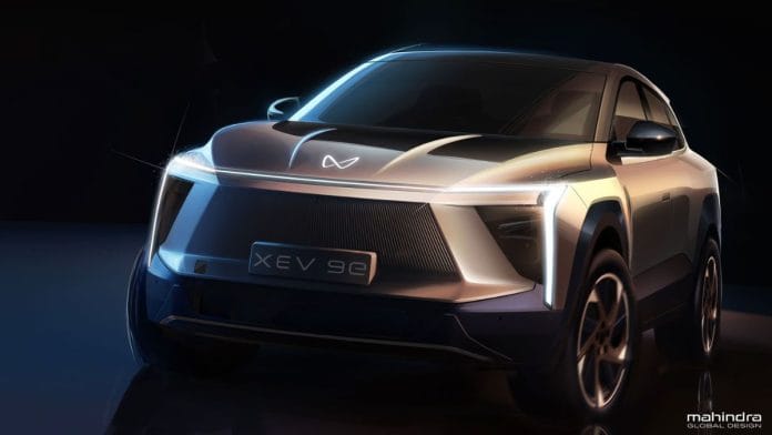 Sketch of Mahindra's upcoming XEV 9e, to be officially revealed on 26 November
