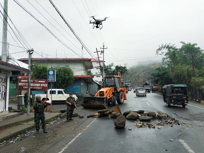 File photo of Indian Army and Assam Rifles conducting combing operations | ANI