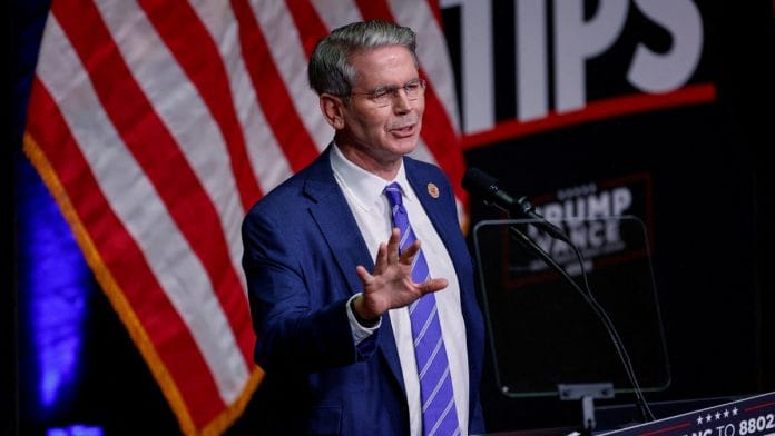 Key Square Group founder Scott Bessent speaks at a campaign event for Republican presidential nominee and former U.S. President Donald Trump in Asheville, North Carolina, U.S. August 14, 2024 | Reuters file photo