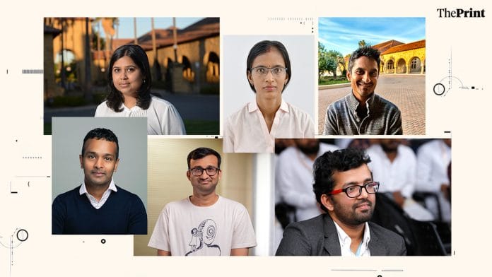 Infosys Prize 2024 winners: (Clockwise from top) Vedika Khemani, Neena Gupta, Arun G. Chandrasekhar, Mahmood Kooria, Siddhesh Kamat, Shyam Gollakota | By special arrangement