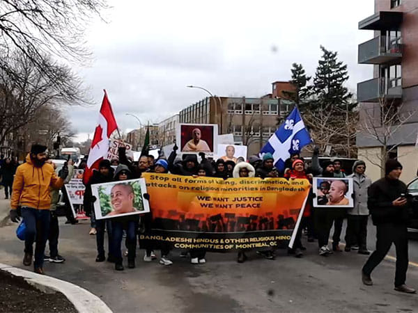 Hindus protest in Montreal against Bangladesh in solidarity with ISKCON