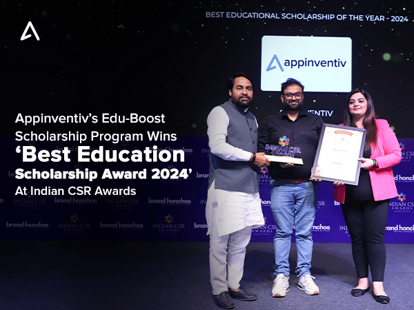 Appinventiv's Edu-Boost Scholarship Program Wins 'Best Education Scholarship Award 2024' At Indian CSR Awards