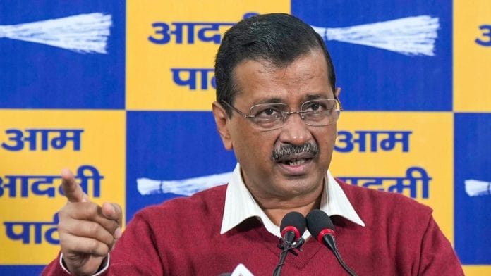 Former Delhi chief minister and AAP national convener Arvind Kejriwal addresses a press conference, in New Delhi, Sunday | PTI Photo/Manvender Vashist Lav