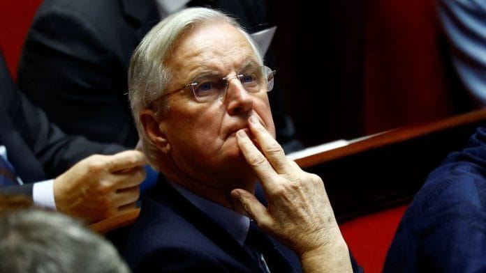 French Prime Minister Michel Barnier attends the questions to the government session at the National Assembly in Paris, France, December 3, 2024. REUTERS/Sarah Meyssonnier
