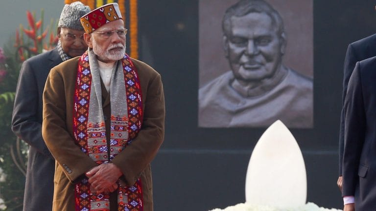 Murmu, Modi, Shah & NDA leaders unite to pay tribute to Atal Bihari Vajpayee. Glimpses from Sadaiv Atal
