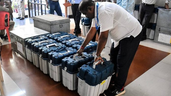 EVMs being distributed for training purposes ahead of the Maharashtra assembly election | Photo: ANI