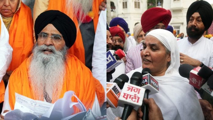 File photos of SGPC chief Harjinder Singh Dhami and Bibi Jagir Kaur | ANI