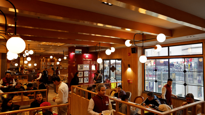 Customers have their meals inside Daryaganj restaurant at a mall in Noida, India, January 23, 2024 | Representational image | Reuters