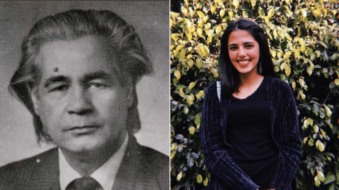 Ali Sardar Jafri (left), ThePrint journalist Insha Waziri (right) | Commons/Instagram