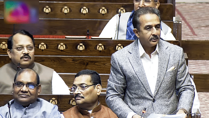 Union Minister of State for Forest, Environment and Climate Change, Kirti Vardhan Singh speaks in Rajya Sabha during the Winter Session of Parliament, in New Delhi on Thursday | ANI
