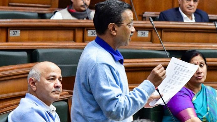 AAP national convenor Arvind Kejriwal speaks in the Delhi Assembly Wednesday, where he alleged that Delhi's law and order had collapsed under home minister Amit Shah’s watch | Photo: ANI