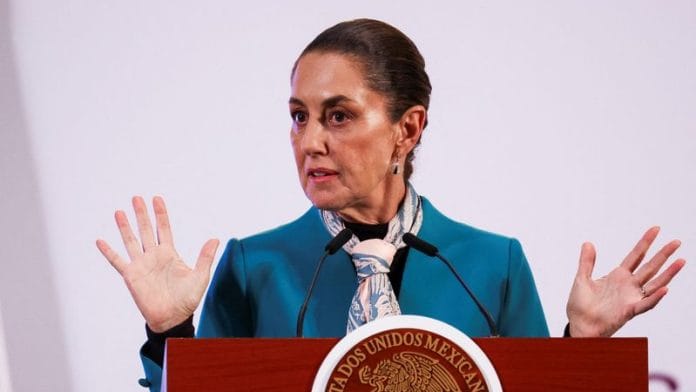 File Photo | Mexico's President Claudia Sheinbaum speaks during a press conference a day after the U.S. elections, at the National Palace, in Mexico City, Mexico, 6 November 2024 | Reuters/Raquel Cunha/File Photo