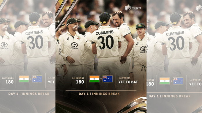 Mitchell Starc's lethal six-for blows India away as they fold for 180. | X\@ICC