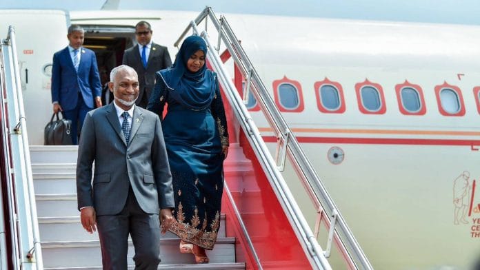 Maldives President Mohamed Muizzu lands in Mumbai in October this year | Photo: ANI