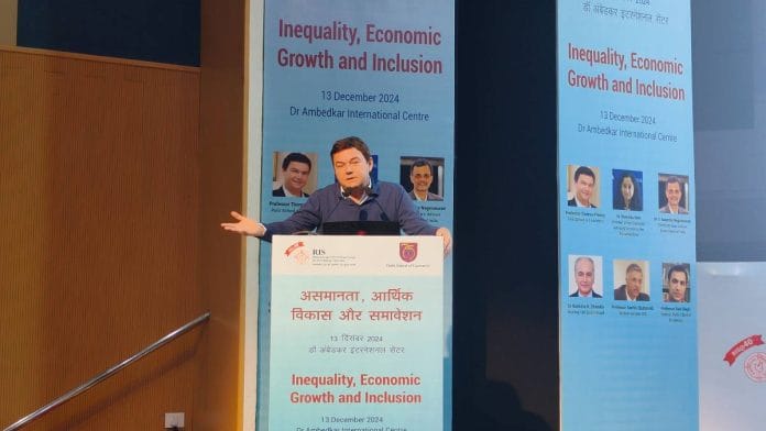 French economist Thomas Piketty speaks at a panel discussion in New Delhi Friday | Photo: TCA Sharad Raghavan/ThePrint