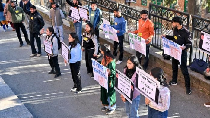 At a protest against the Guest Teacher Policy in Himachal | X/@AshishSharma_70