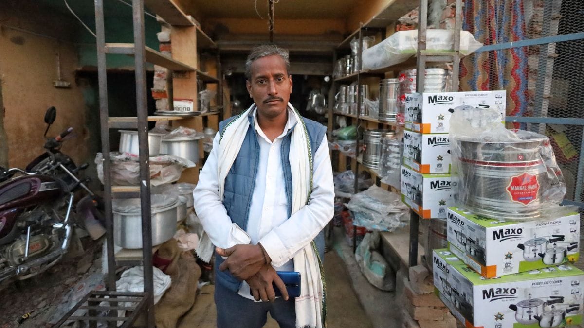 Vinod Kumar at his crockery shop | Manisha Mondal | ThePrint