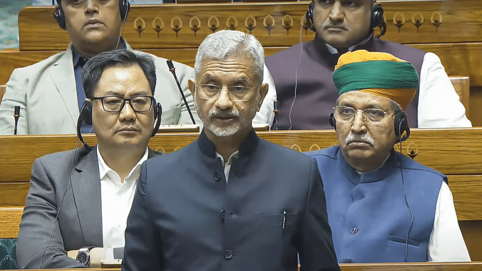 EAM S. Jaishankar speaks in Parliament on Tuesday | PTI