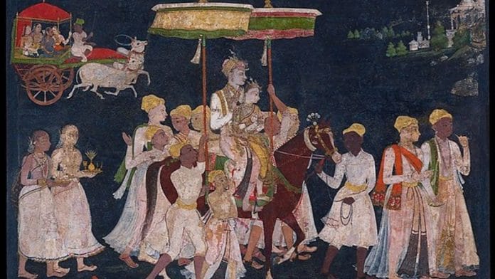 Wedding procession of Sultan Muhammad Quli Qutb Shah of Golconda, and his Hindu bride Bhagmati | Photo: Wikimedia Commons/metmuseum.org