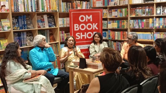 Lipika Bhushan, Nasir Abdullah, Minu Tanwar and Seema Sethi with Shantanu Ray Chaudhari at the book launch of Romancing the 80s at Om Book Shop, Saket | Tina Das, ThePrint