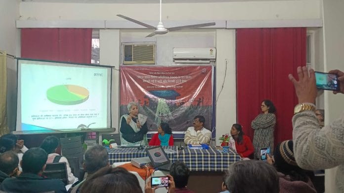 Nirantar Trust and women federations from Bihar released their survey at a press conference titled “The Dark Realities of Witch-Hunting: New Evidence from Bihar” at the Indian Women’s Press Corps, New Delhi. | Almina Khatoon | ThePrint