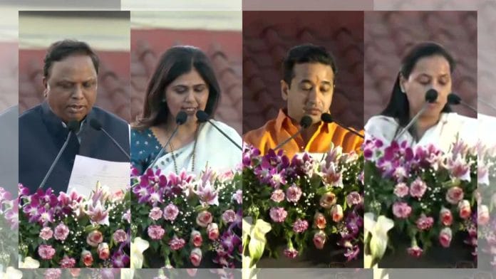 Ashish Shelar, Pankaja Munde, Nitesh Rane and Aditi Tatkare take oath | ANI