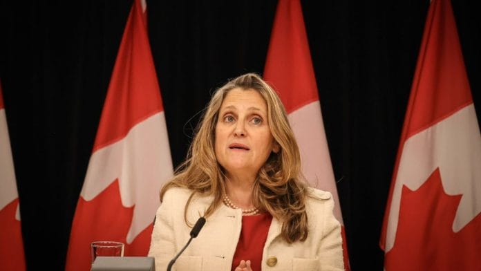 Chrystia Freeland resigned as Canada's finance minister and deputy prime minister Monday | File photo | X: @cafreeland