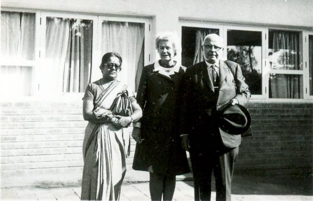 Rajeswari Chatterjee with professor William G Dow and Mrs Dow