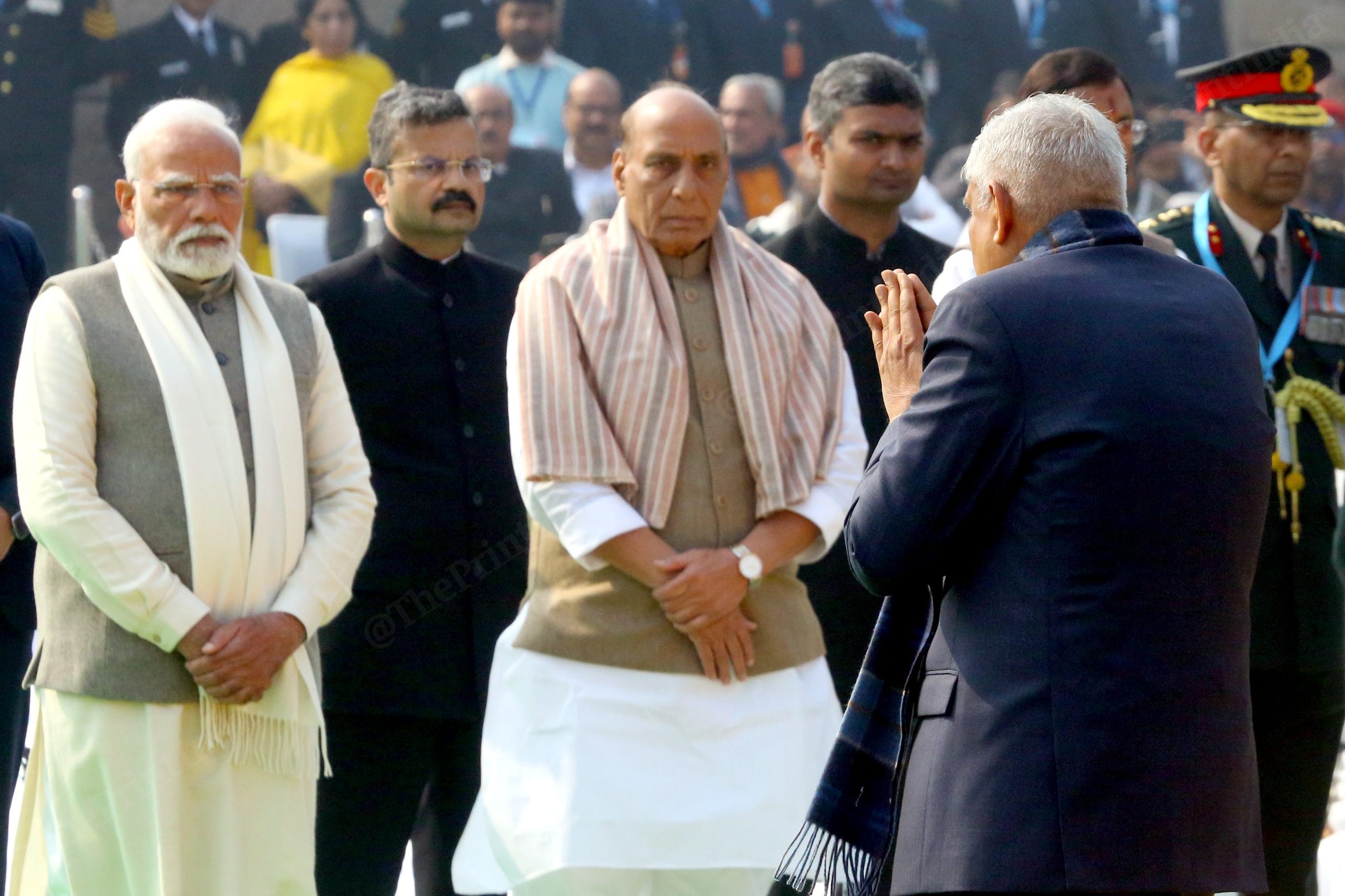 Jagdeep Dhankar after paying homage to Mahatma Gandhi | Photo: Praveen Jain | ThePrint