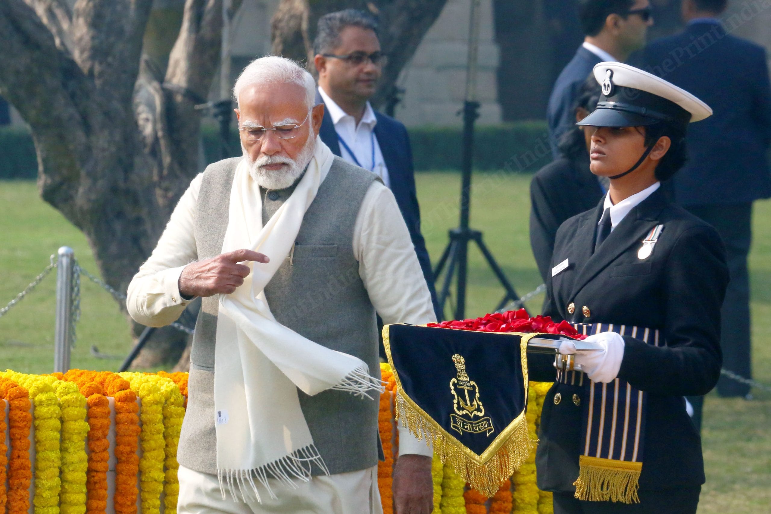 PM Narendra Modi at Rajghat | Photo: Praveen Jain | ThePrint