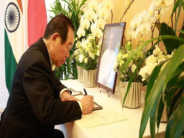 Japan's House of Representatives Speaker signs condolence book in memory of former PM Manmohan Singh