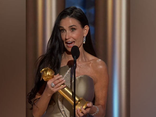 Demi Moore gives powerful speech as she accepts her Golden Globe award 
